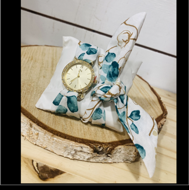 Montre à nouer fleur de coton 