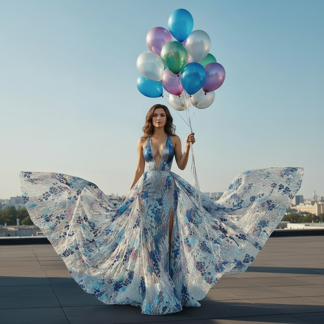 Robes haute couture en dentelles imprimées tarif sur demande.