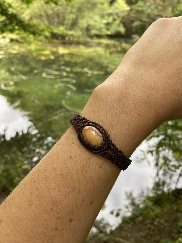 Feueropal Makramee Armband