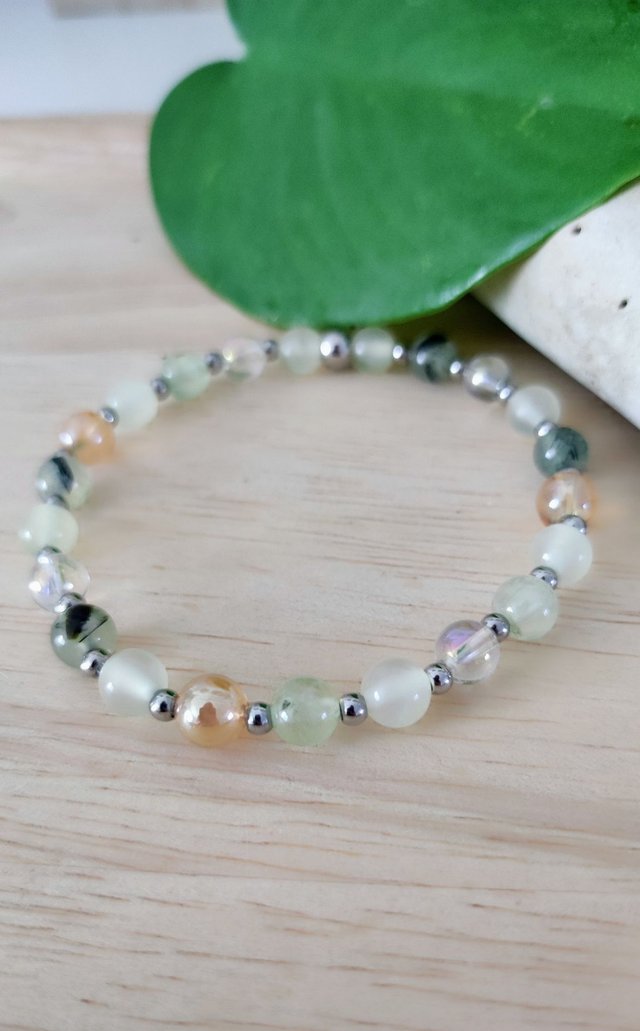 Bracelet "Paix mentale" Préhnite et Jade