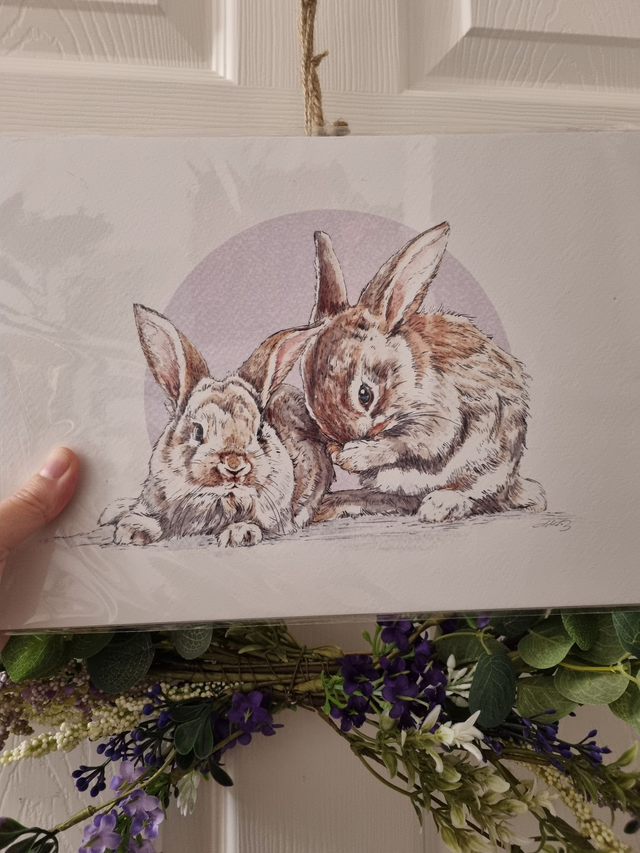 CLEARANCE - Old Paper Stock (textured) - "Little Bunnies" - A5 size