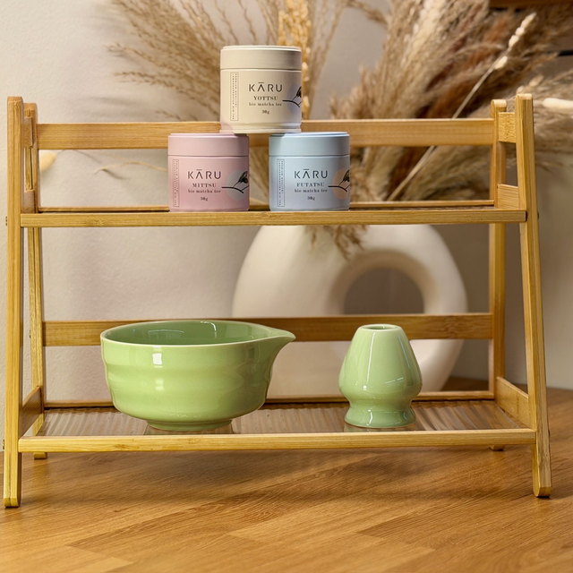 Matcha Set 2-teilig - Mintgrün (Schale & Besenhalter)