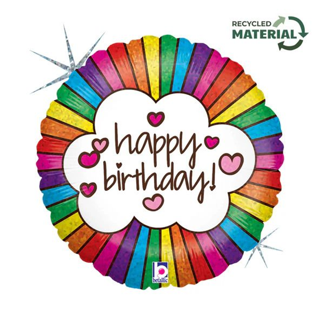 18" RETRO RAINBOW BIRTHDAY FOIL