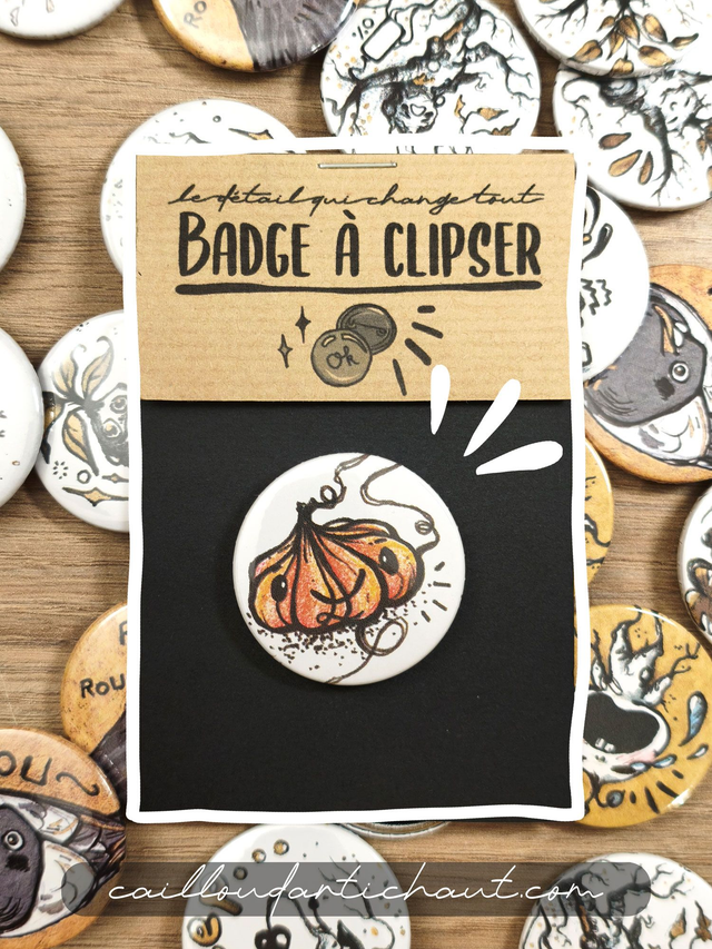 Badge citrouille à l&#039;unité