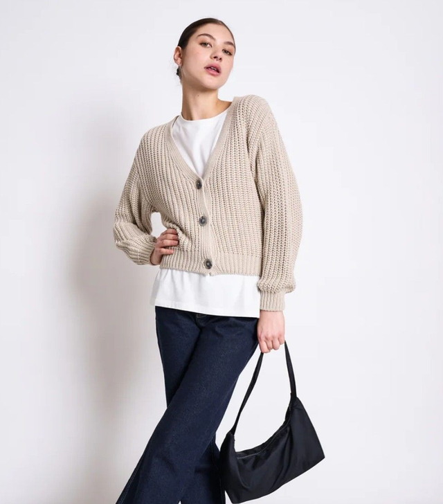 JAN'N JUNE CHUNKY CARDIGAN LENA IVORY