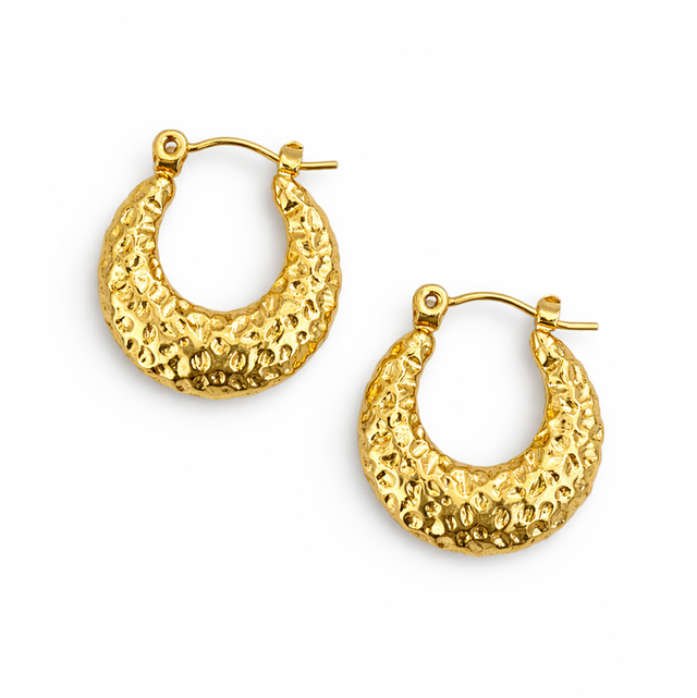 Argollas acero dorado 