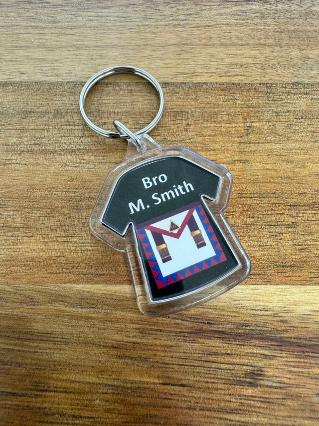 Custom Masonic Keyring - Shirt shaped - Acrylic Black - Royal Arch