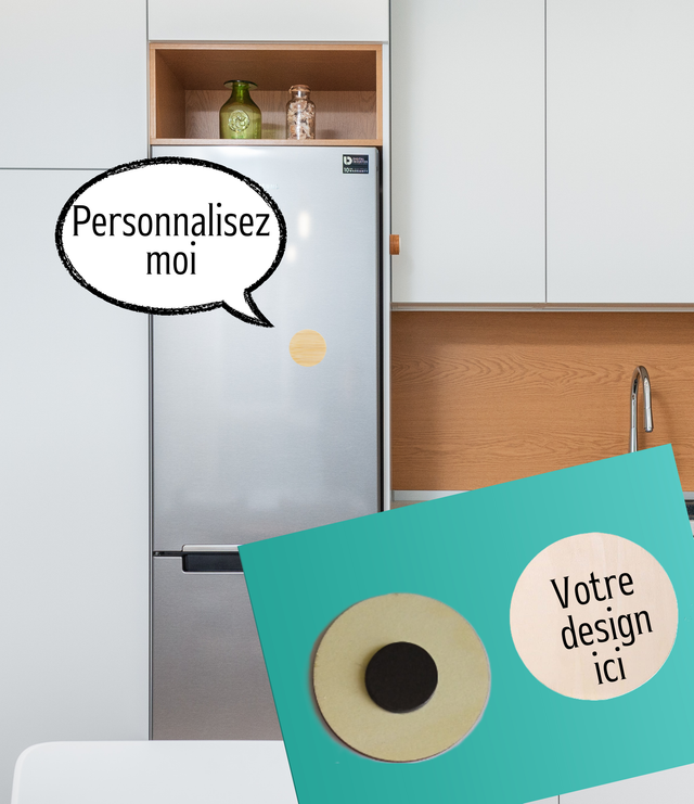 Magnet - aimant en bois personnalisable avec votre design