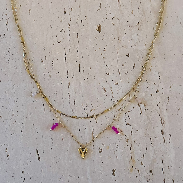 Ketting hartje roze