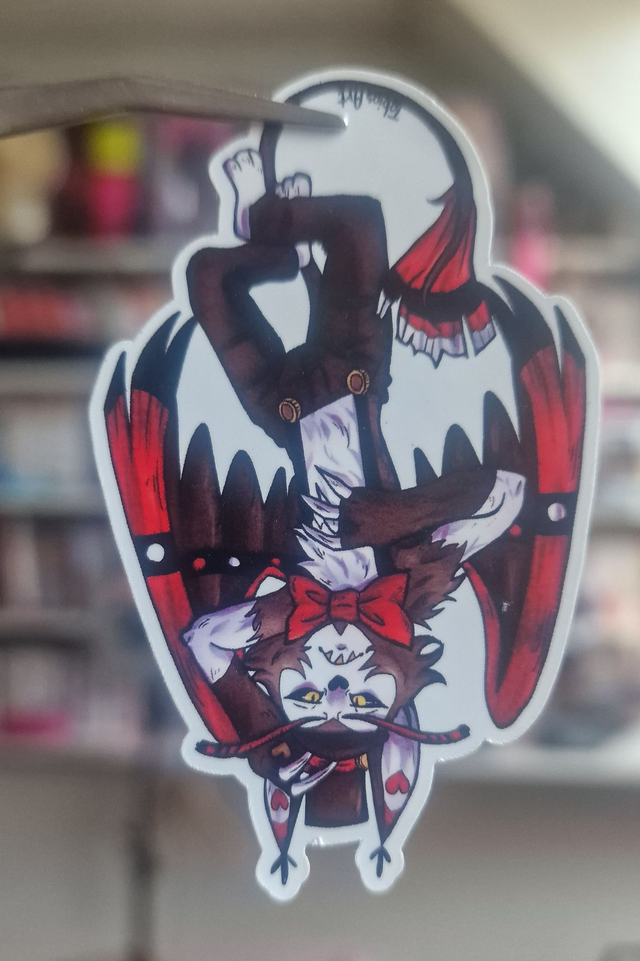Hanging Husker Hazbin Hotel Vinyl sticker