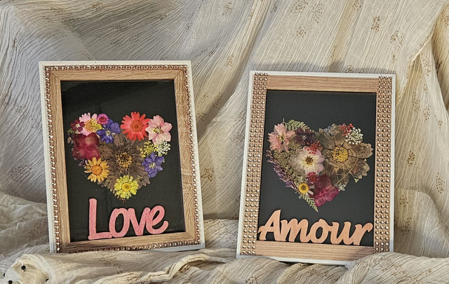Amour en fleurs séchées