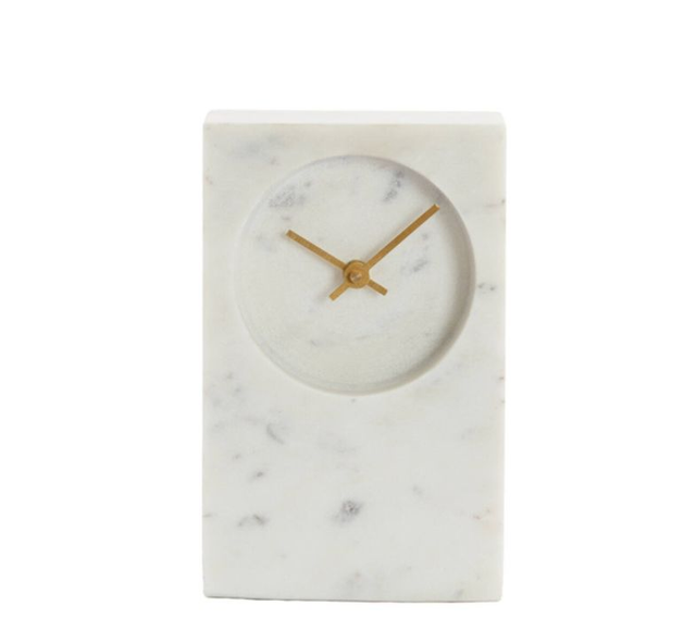 DESTINA clock - white marble 