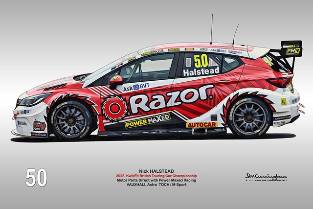 C250909 Nick Halstead #50 Power Maxed Racing VAUXHALL ASTRA BTCC 2025 PMR