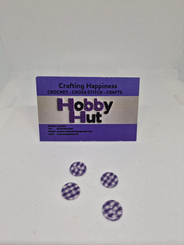 Gingham Buttons - Dark Purple