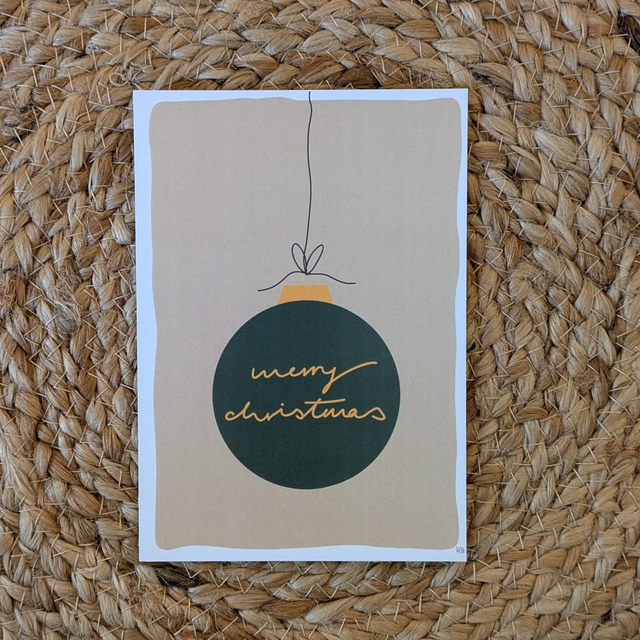 Postkarte "Weihnachtskugel" gedruckt