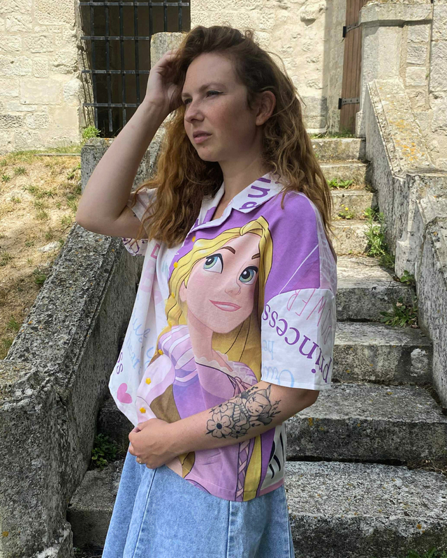Chemise Upcyclée – Raiponce & Belle – Taille 34 Unisexe 