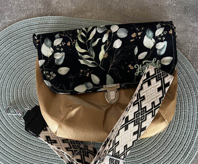 Handtasche Gold Eukalyptus schwarz 