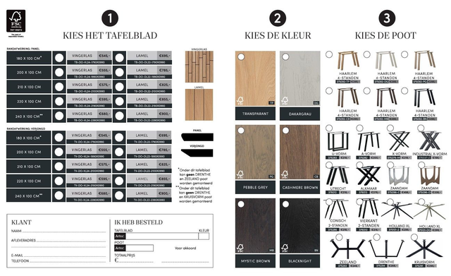 Tablo eettafel Deens ovaal