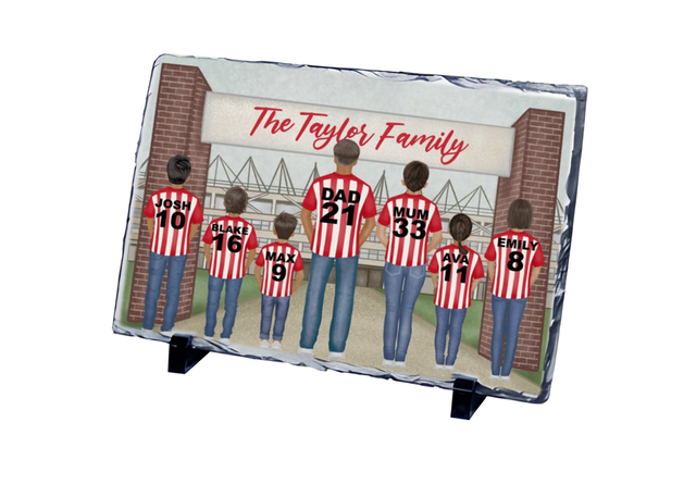Family Football Shirt Personalised Slate Tile 