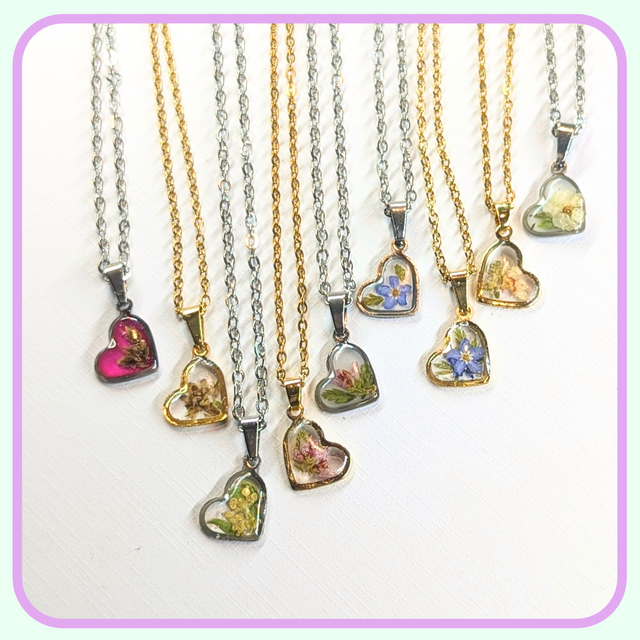 Heart Drop Pendant | Necklaces | Real Flowers