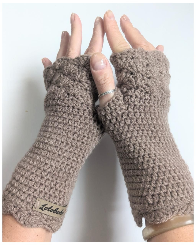 Mitaines au crochet Taupe 