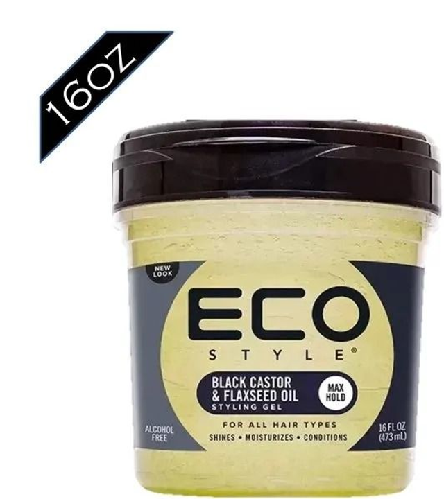 ECO: STYLING GEL - 16OZ BLACK CASTOR & FLAXSEED