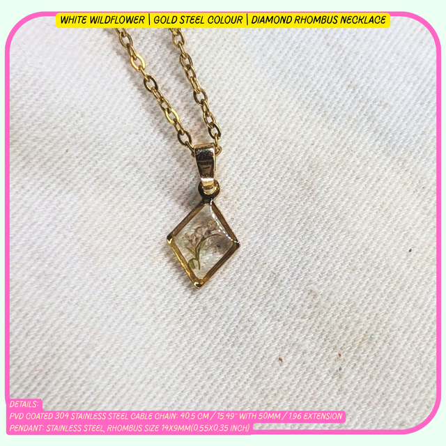 "Diamond" Rhombus Pendant | Necklaces | Real Flowers