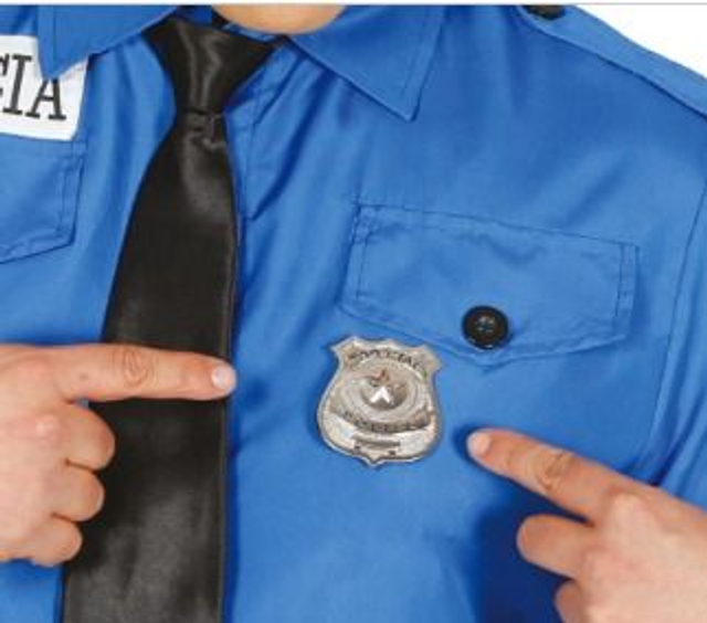 CARNEVALE , DISTINTIVO POLIZIOTTO IN METALLO 