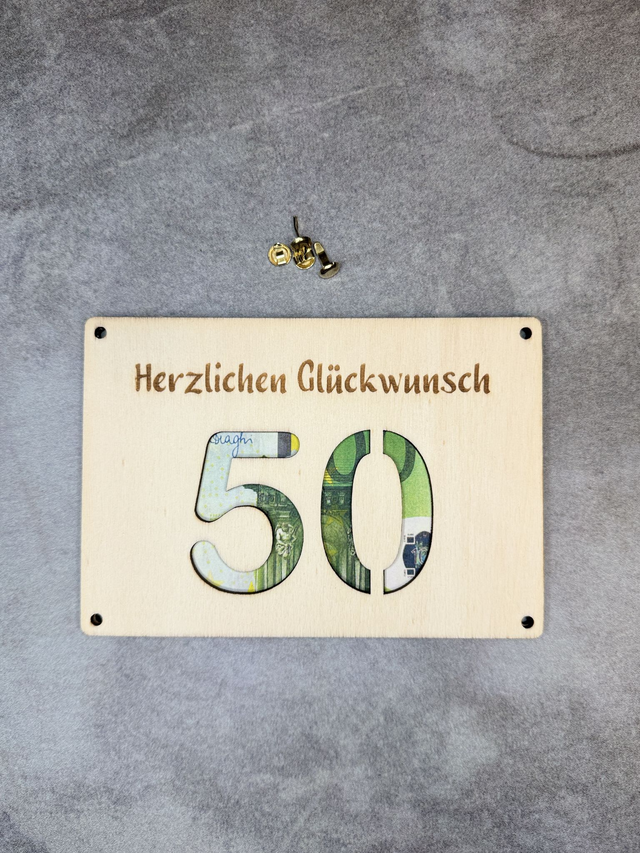 Geldgeschenk "50 - Herzlichen Glückwunsch"