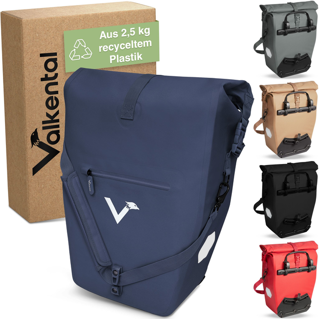 ValkOcean Gepäckträgertasche aus recyceltem Plastik