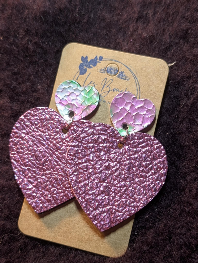 Boucles d'oreilles Louise rose lo031