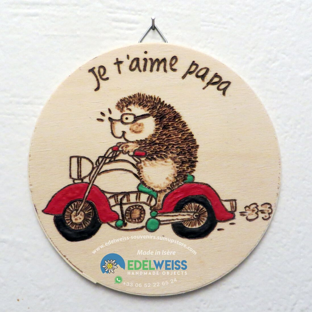 Hérisson moto … je t'aime papa