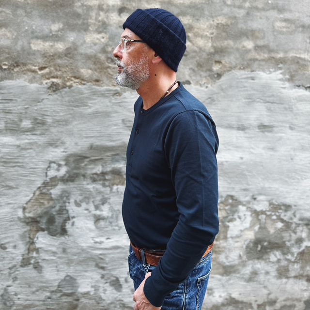 BO LONG SLEEVE HENLEY Total Eclipse