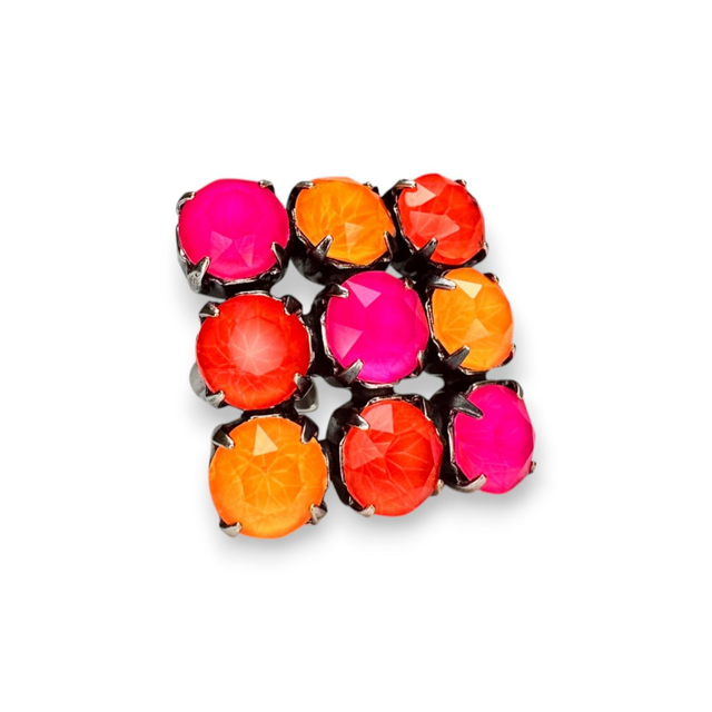 Ring WÜRFEL BIG Electric Pink Orange
