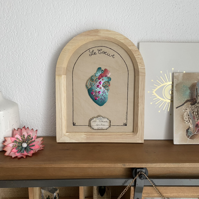 Cadre arche cœur bleu