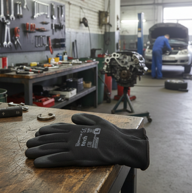 Pletené rukavice - polyuretanový povlak na dlaní MERCATOR