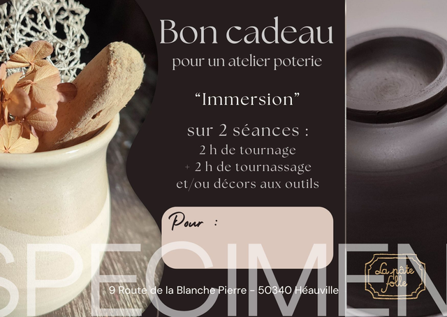 BON CADEAU : Atelier de tournage - Formule "Immersion"