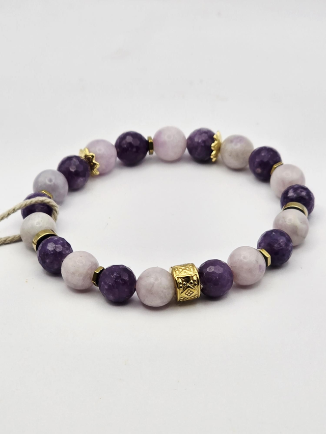 Bracelet Lépidolite 2 tons 0,8 cm