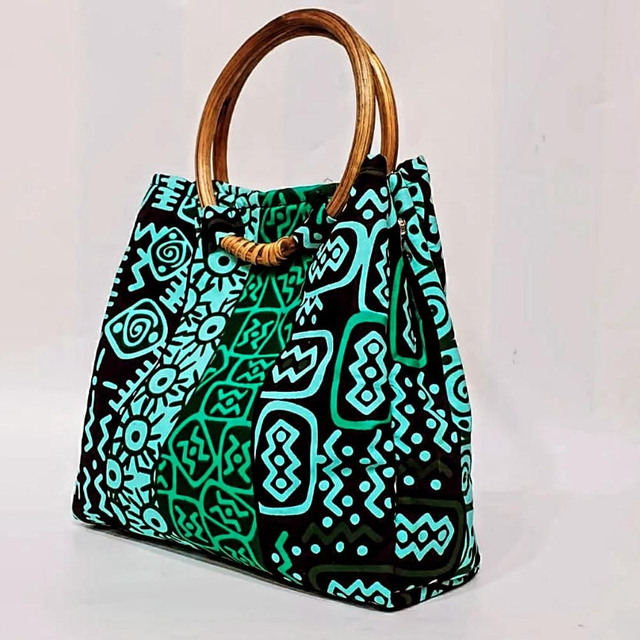 Tote bag con manico di bambù 