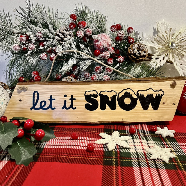 Handcrafted Cypress Wood Christmas Wall Hanging