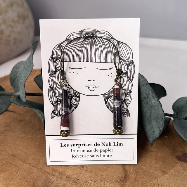 Boucles d’oreilles perles de papier