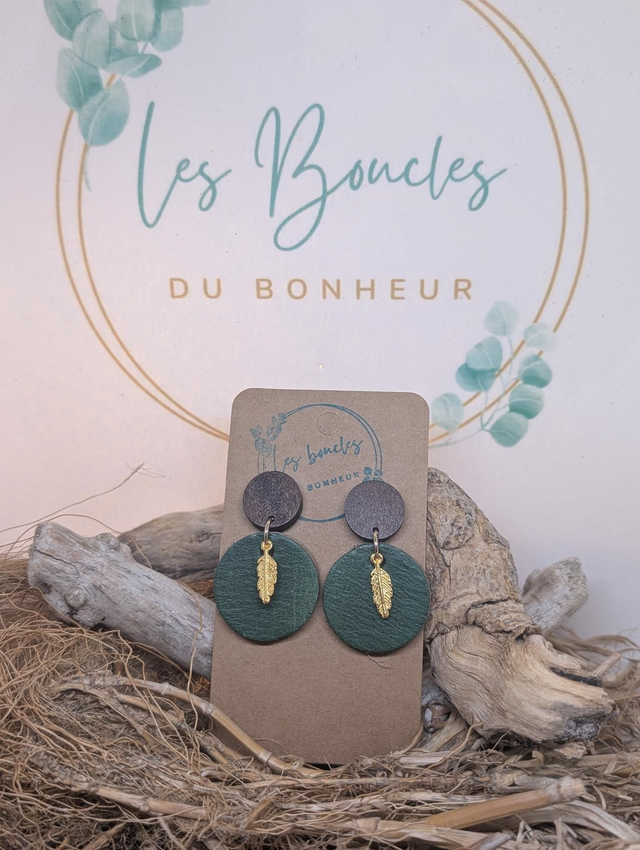 Boucles d&#039;oreilles Évasion vert ev058