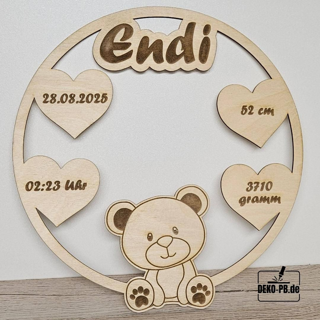 Personalisierter Baby-Türkranz (Ø 27–28 cm)
