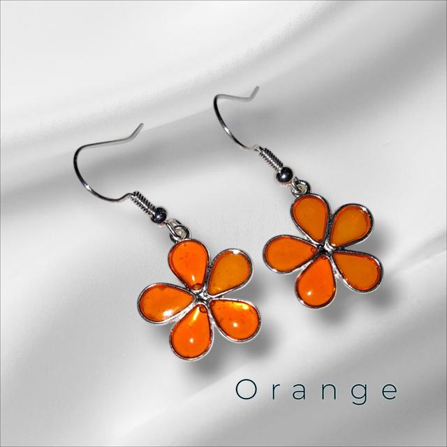 Flower earrings Orange