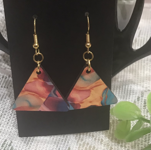 Wood Mix Coloured Dangling Earrings- MSDE02 