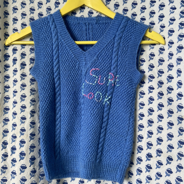 Sure Look embroidered vest upcycled