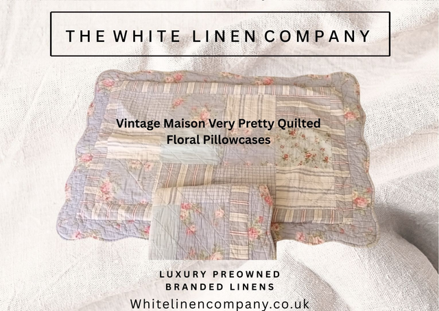 2 Vintage Maison -  Very Pretty Quilted Floral Pillowcases