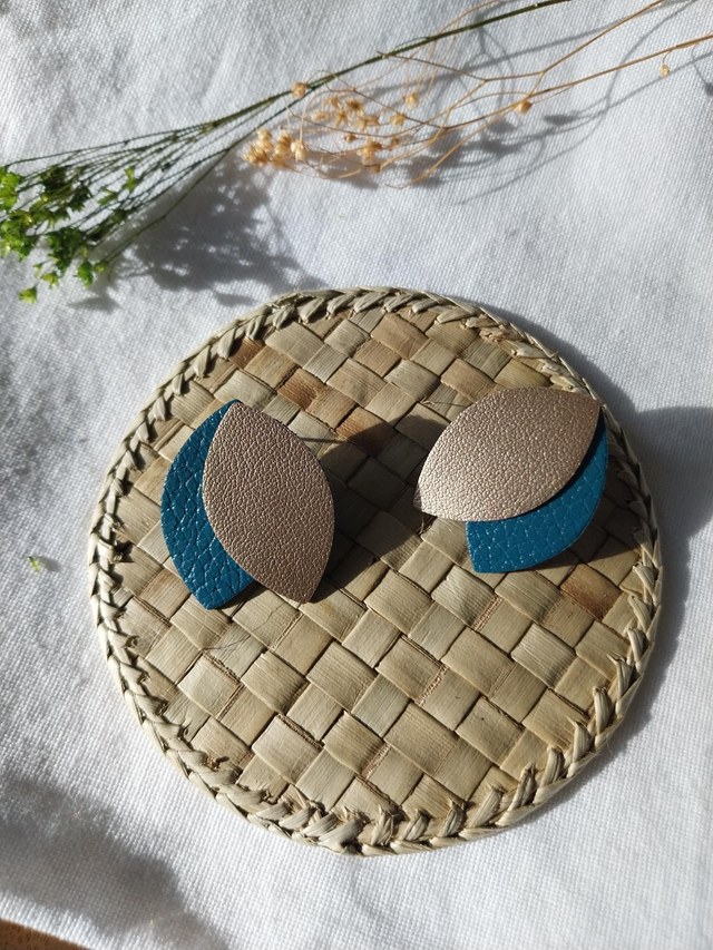 Boucles d'oreilles en matière végétale de céréales 