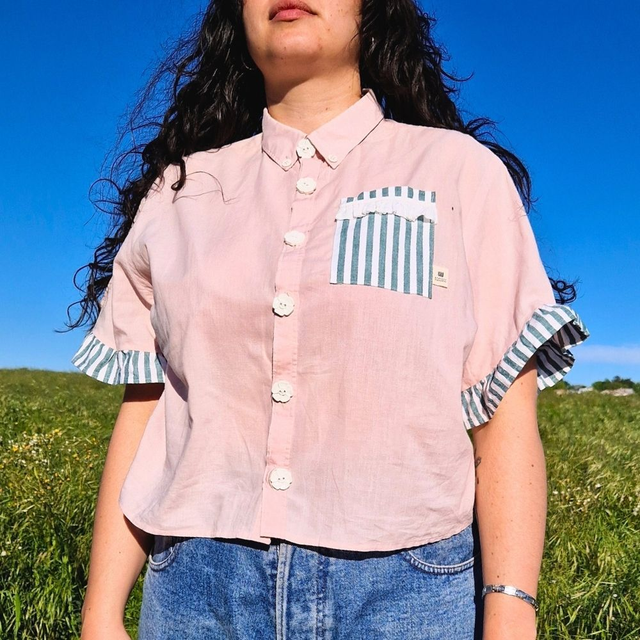 Chemise upcyclée Clémence – Taille XL
