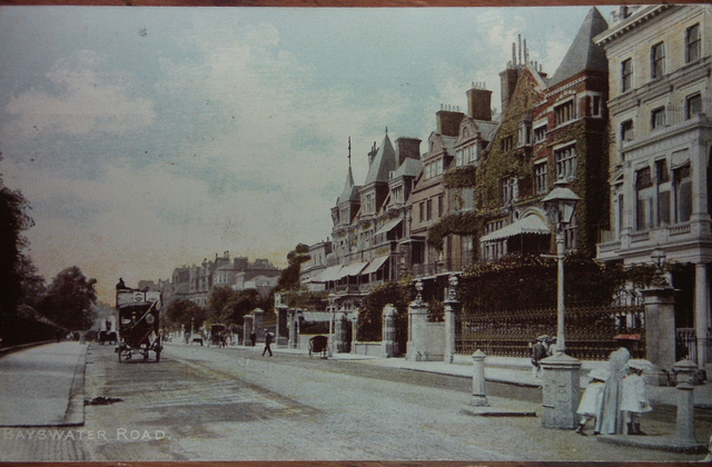 Bayswater Road, London, Posted 1905 W. Straker Ltd. antique postcard Our Ref A206